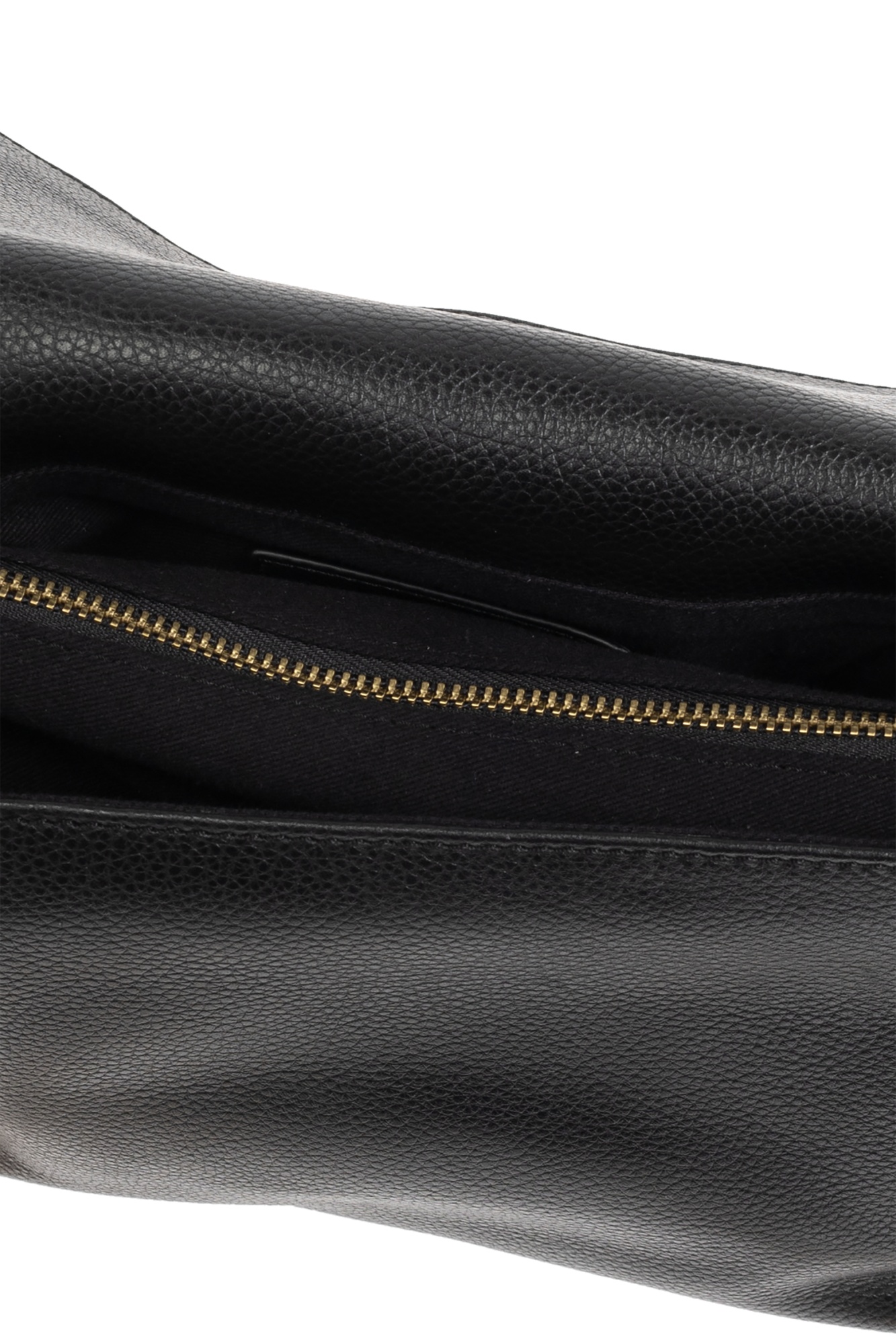 Shop Zadig & Voltaire Logo-plaque Leather Shoulder Bag In Black