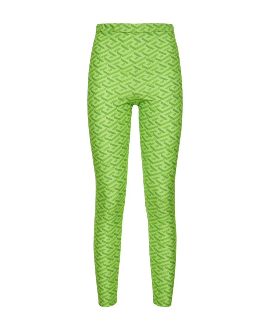 Versace Logo Leggings In Green