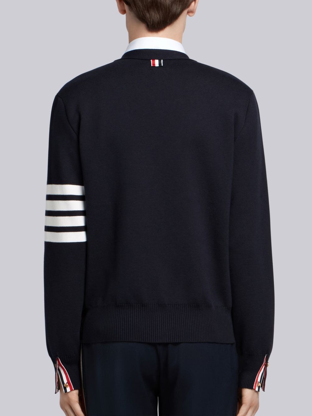 Thom Browne 4-bar Cotton Cardigan For In Black