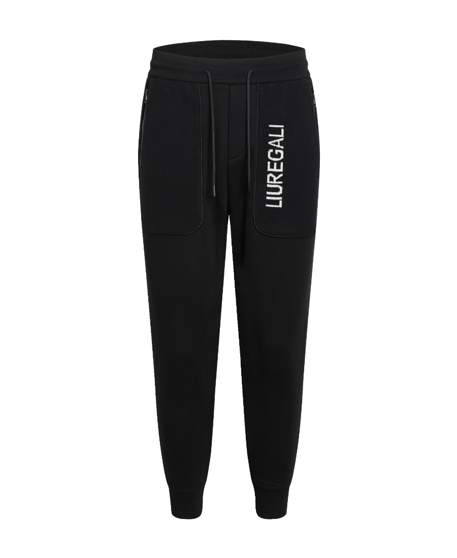 Liuregali Logo Drawstring Sweatpants In Black