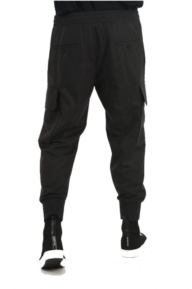 Neil Barrett Elastic Tapered Casual Pants In Black