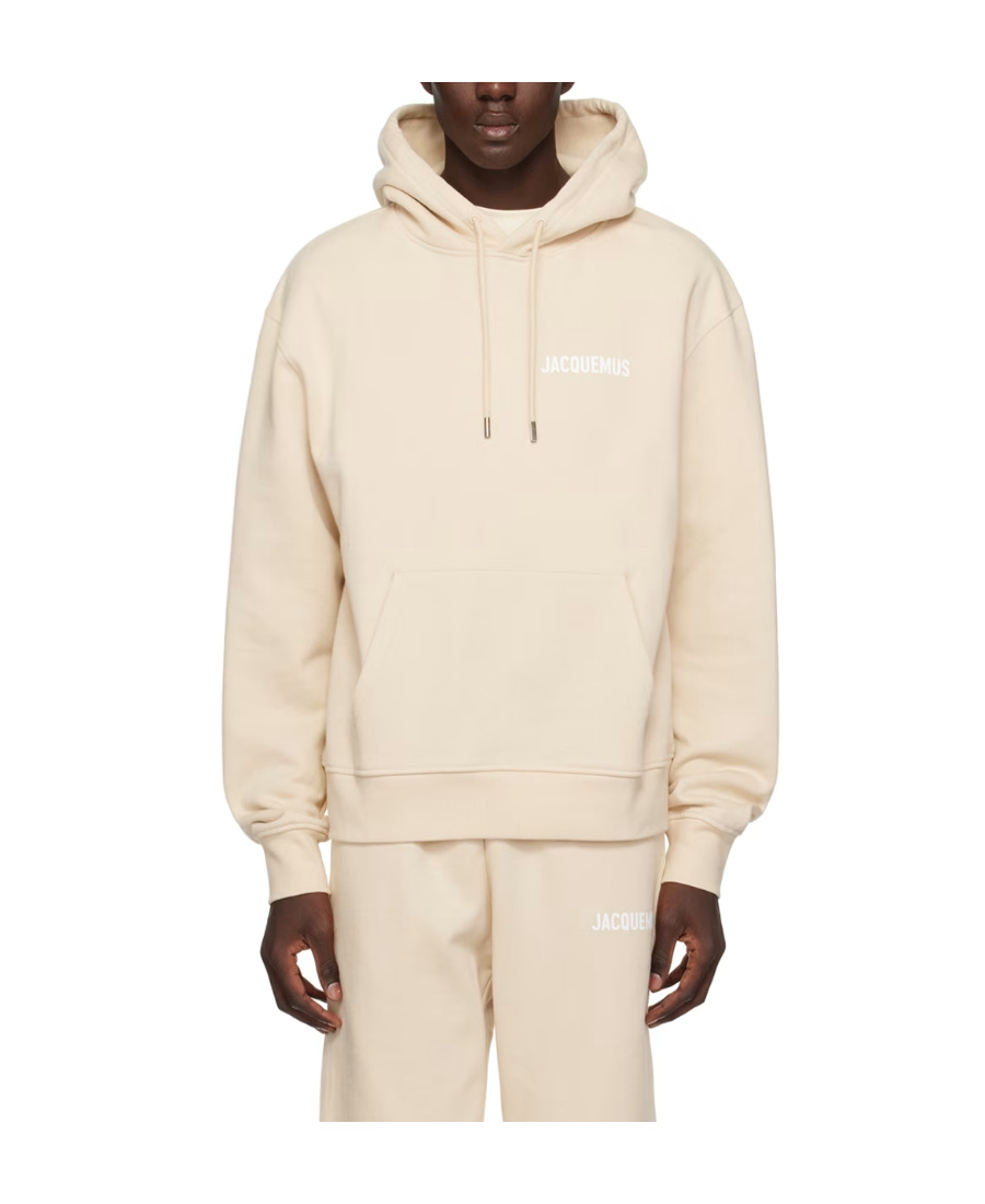 Jacquemus Le Sweatshirt Embroidered Logo Hoodie In Neutral