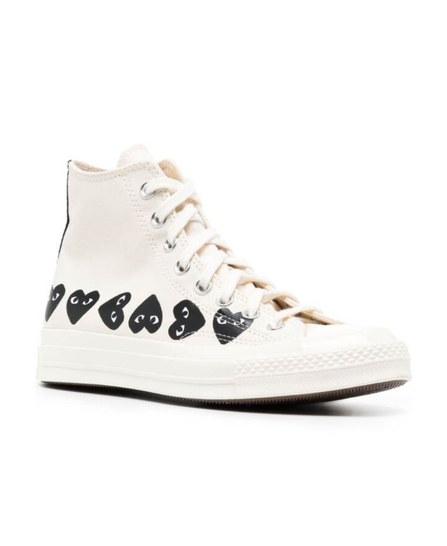 Comme Des Garçons Play X Converse Chuck Taylor Multicolor Tall Shoes In White