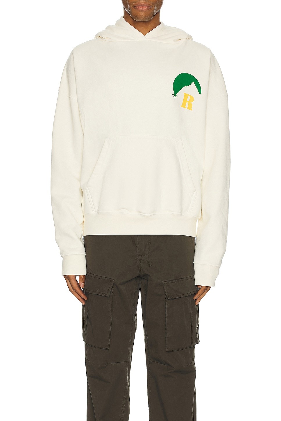 Rhude Moonlight Logo Graphic Hoodie In White