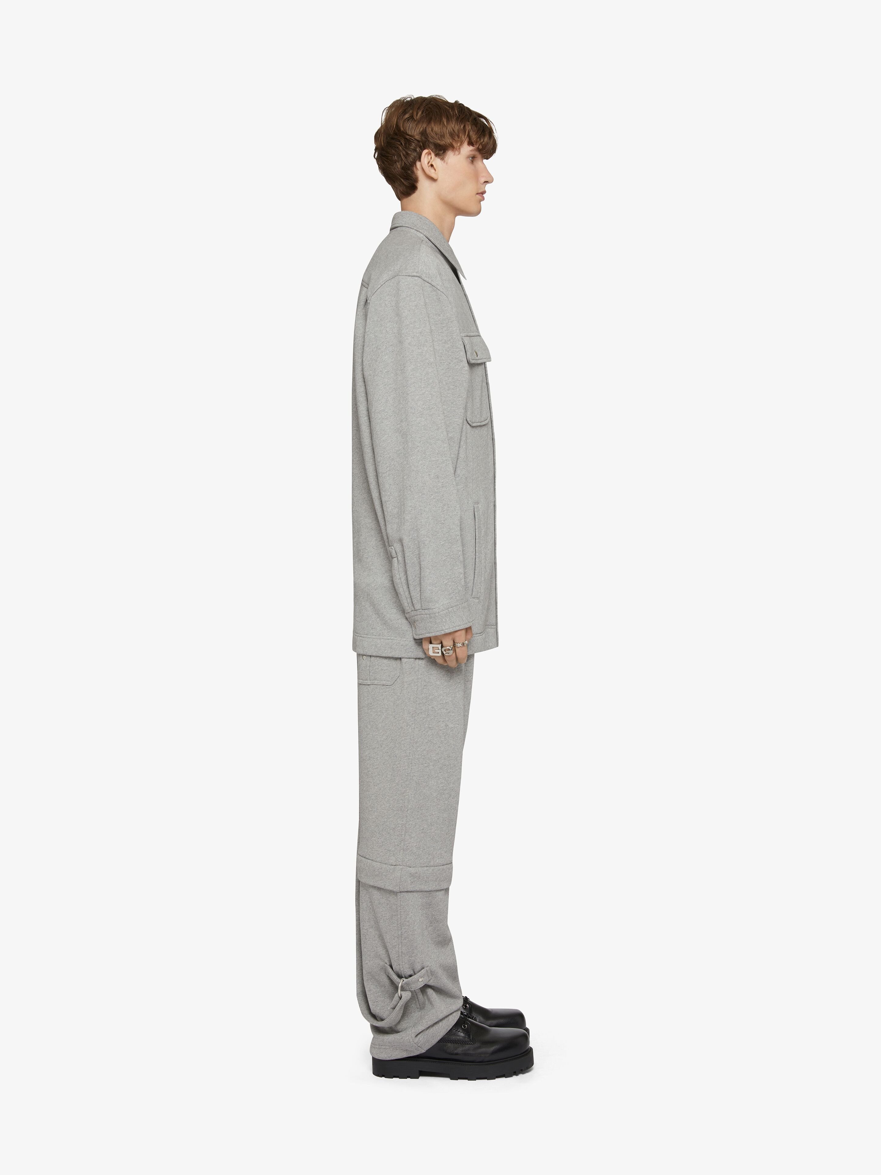 Givenchy Logo Embroidered Fleece Shirt In Gray