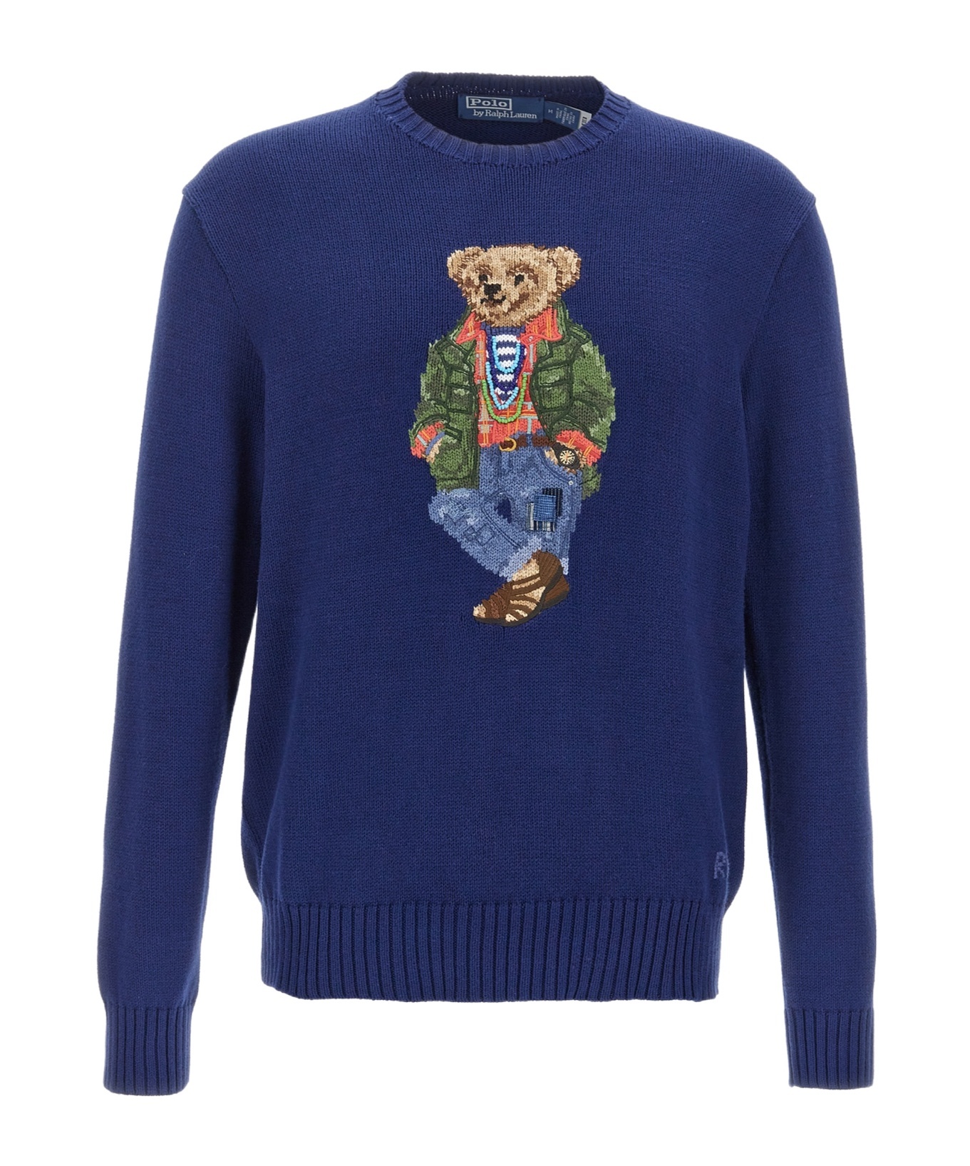 Shop Polo Ralph Lauren Polo Bear Knitted Sweater In Blue