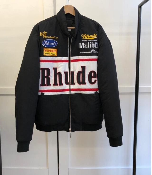 Rhude Logo Embroidered Casual Jacket In Black