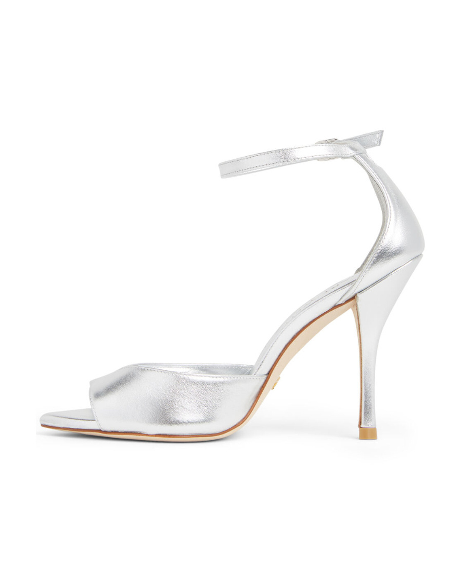 Stuart Weitzman Nudist 100mm Metallic-finish Sandals In White