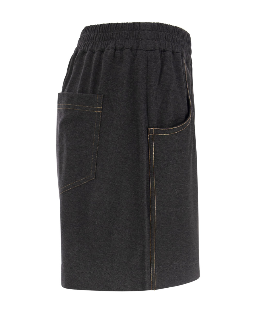Brunello Cucinelli Straight-leg Cotton Shorts In Black