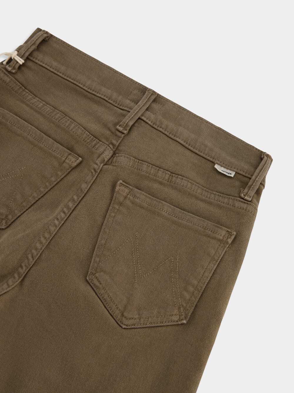 Shop Mother Denim Trousers With Belt Loops In Brown