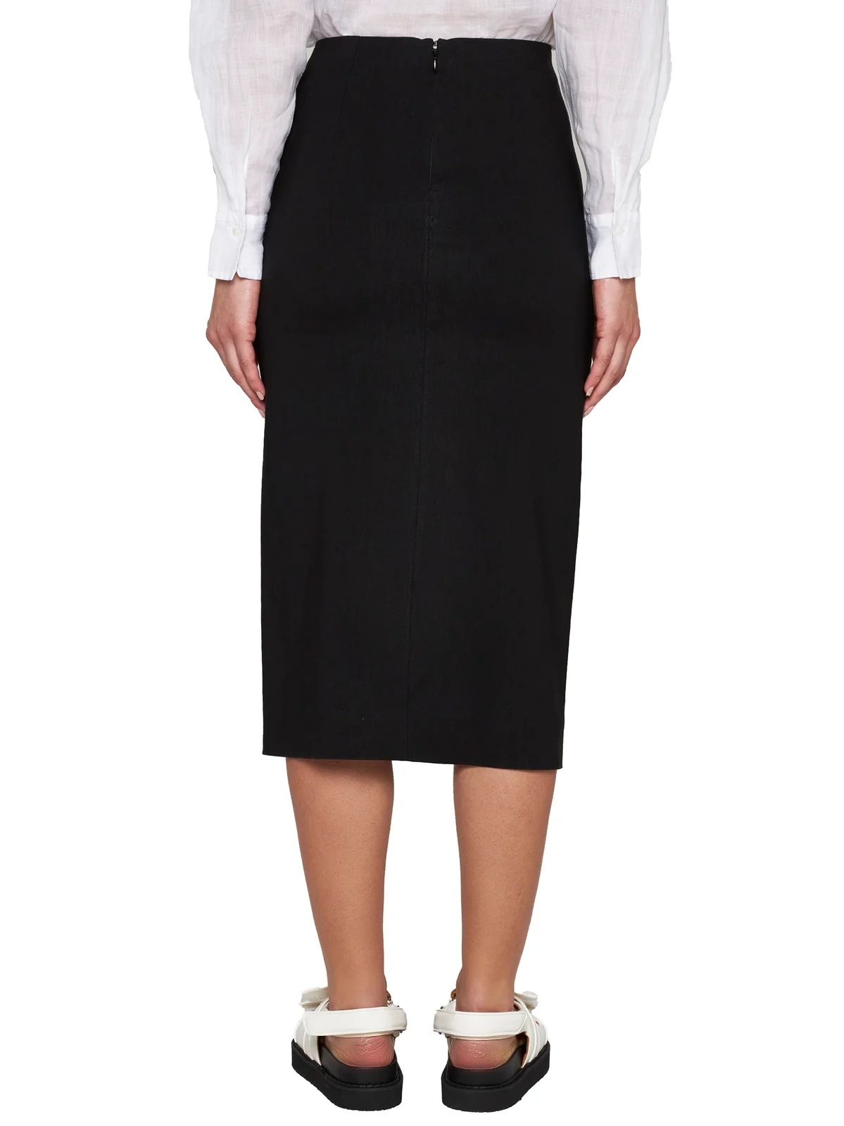Isabel Marant Box-pleat Pencil Skirt In Black