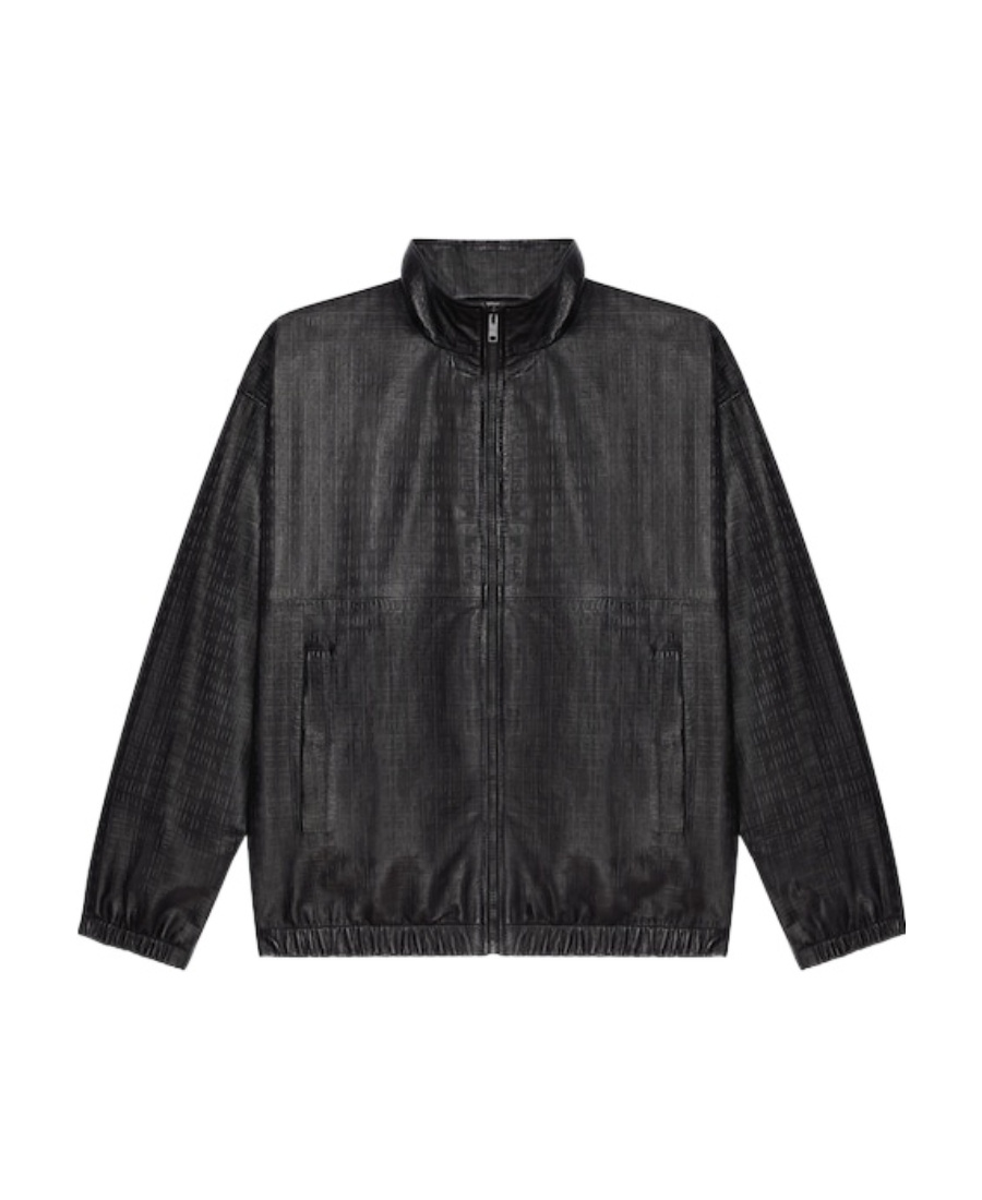 Givenchy Embossed-4g Leather Jacket In Black