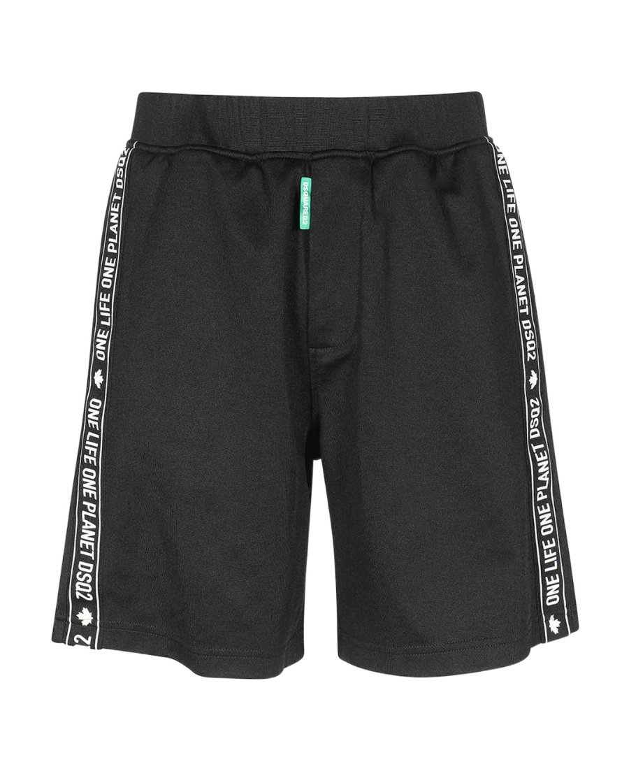 DSQUARED2 SLOGAN-PRINT ELASTICATED-WAIST SHORTS