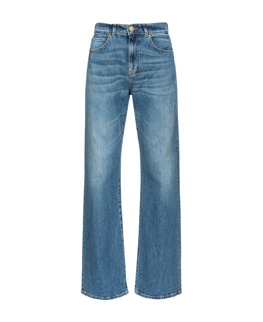 Pinko Indigo Blue Wide-leg Jeans In Blue