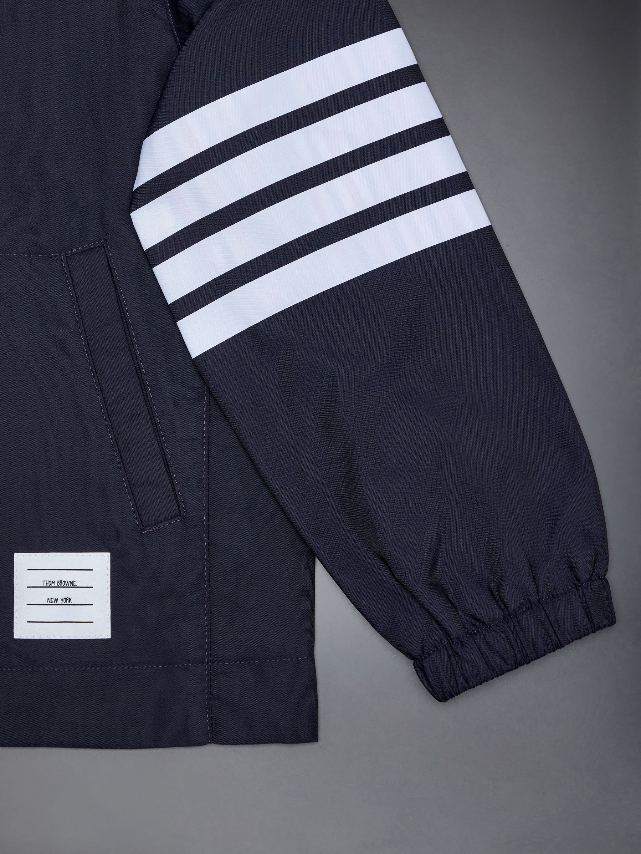 Thom Browne Zip-up Hooded Jacket In Blue