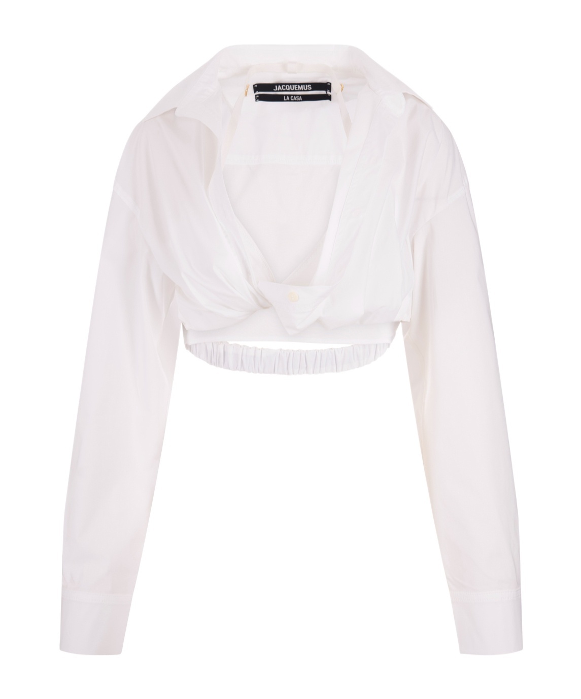 Jacquemus Twist Detailed Cropped Shirt In White