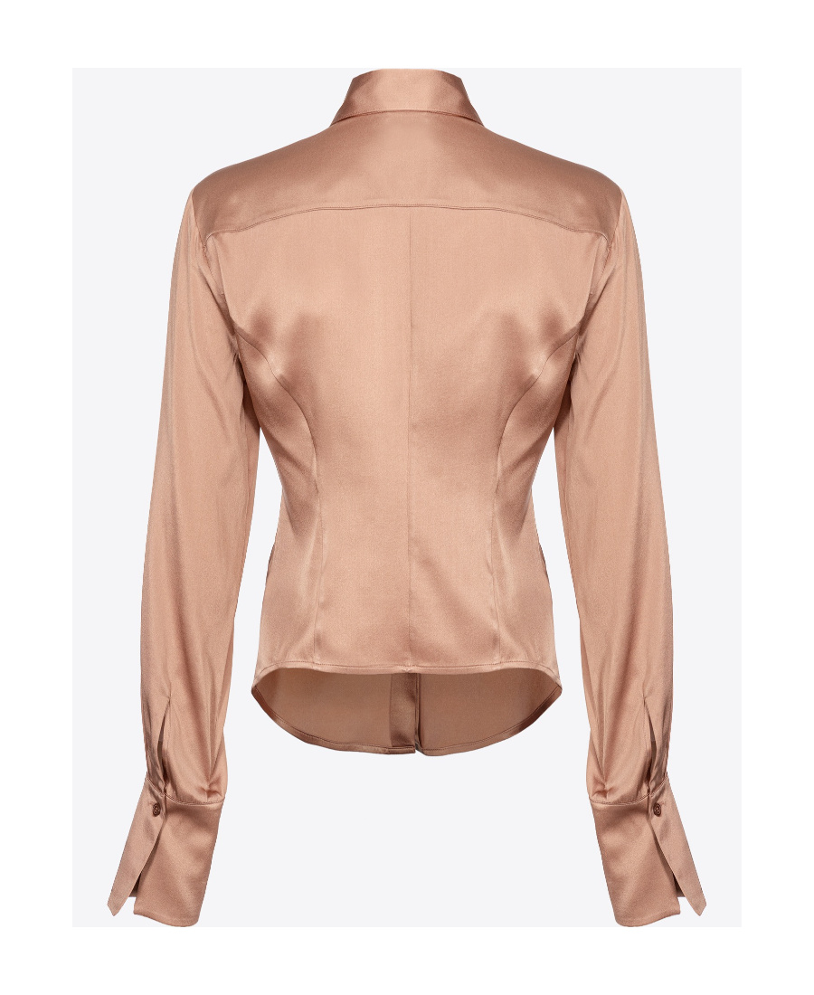 Pinko Chemise En Satin De Soie In Brown