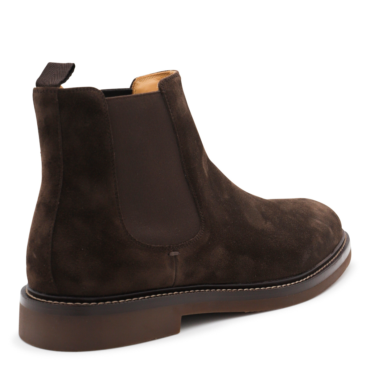 Brunello Cucinelli Round Toe Ankle Boots In Brown