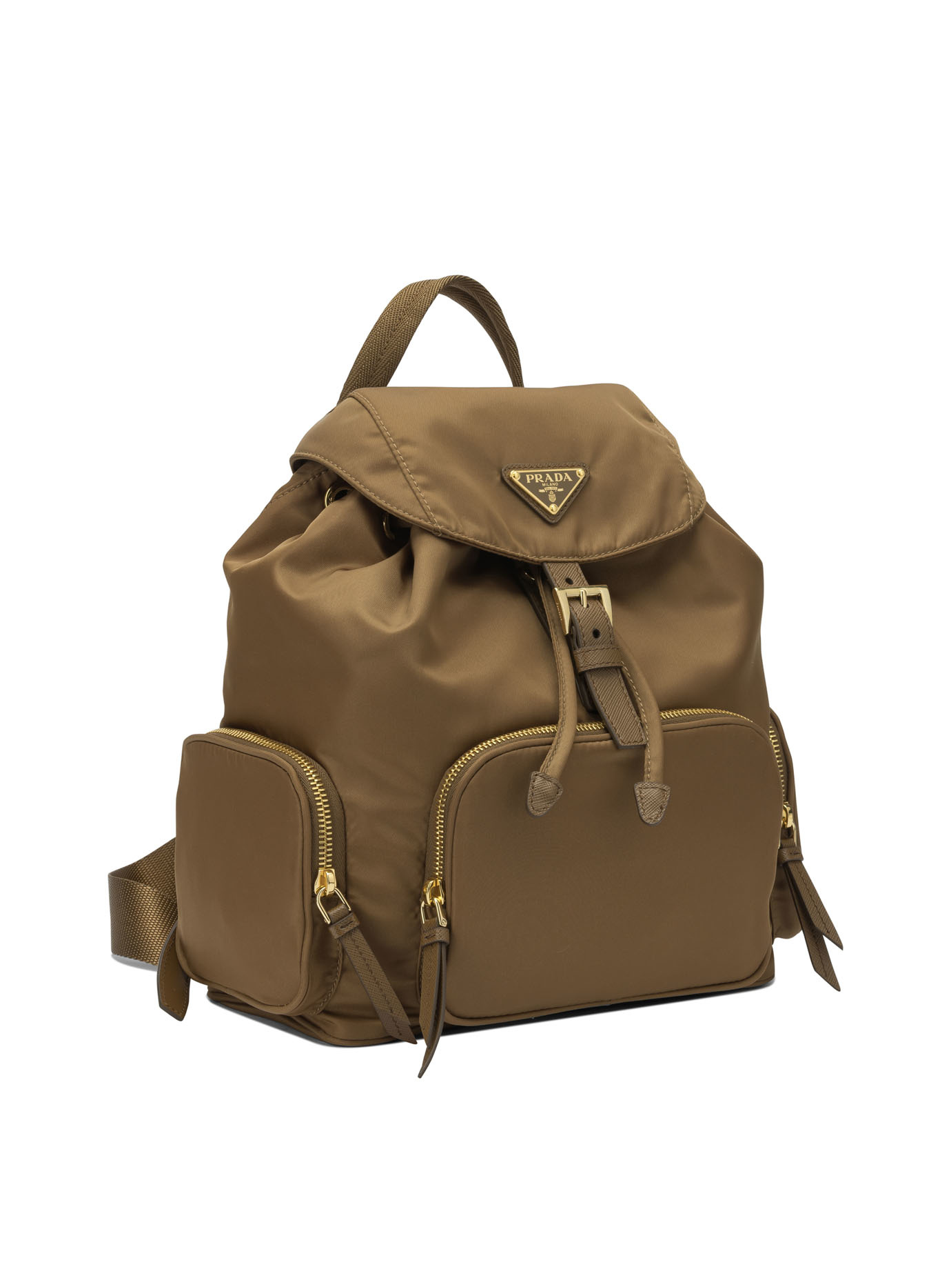 Prada Logo Backpack In Green