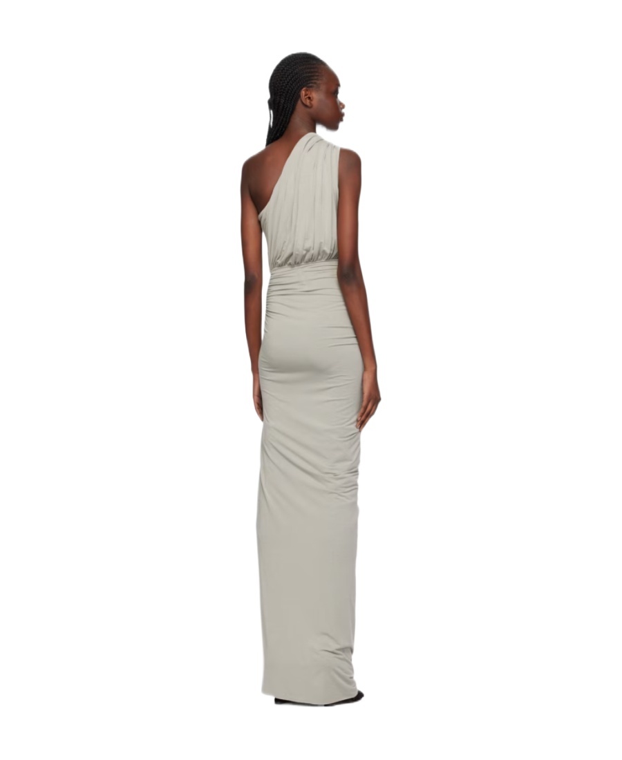 Rick Owens Off-white Hera Maxi Dress In Gray