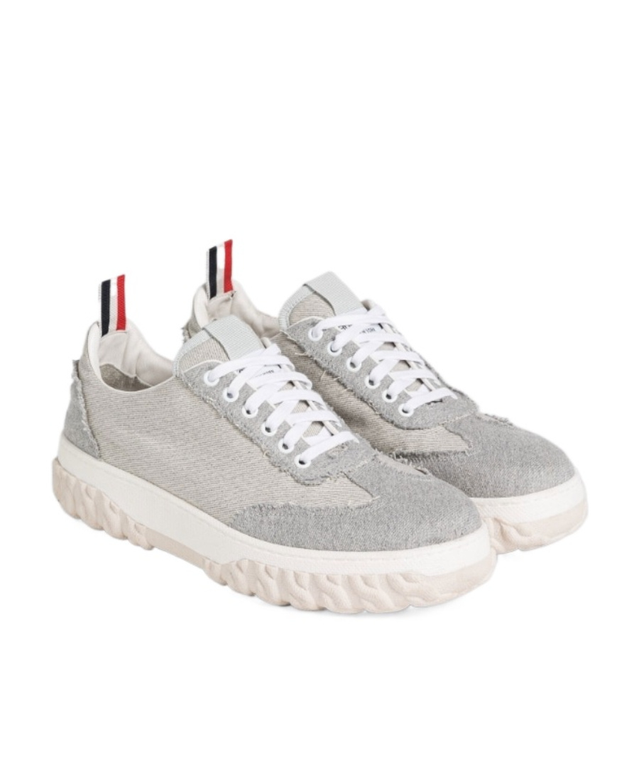Thom Browne Low-top Frayed Sneakers In White