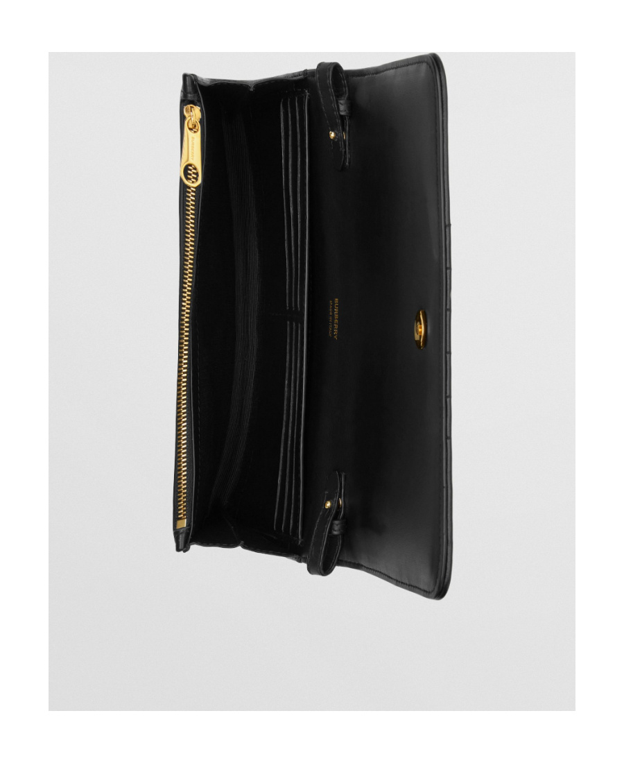 Burberry Lola Quilted Leather Wallet-on-strap In Black