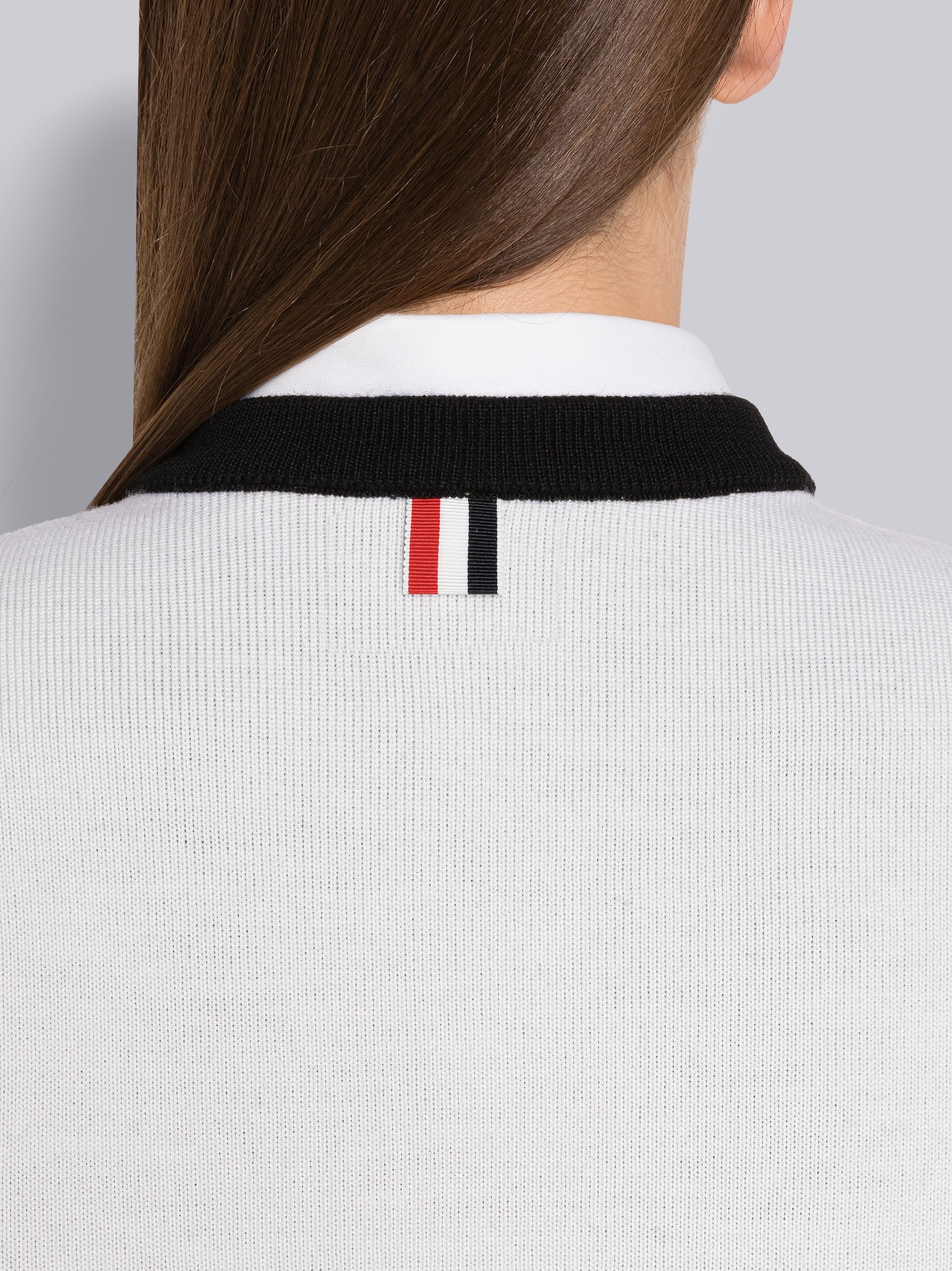 Thom Browne Cardigan Aus Einer Wollmischung Mit Streifen In White