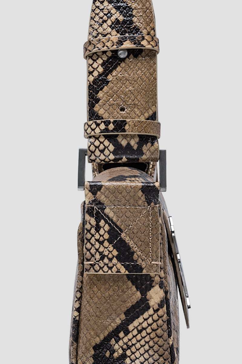 Misbhv Logo Plaque Embossed Shoulder Bag In Brown