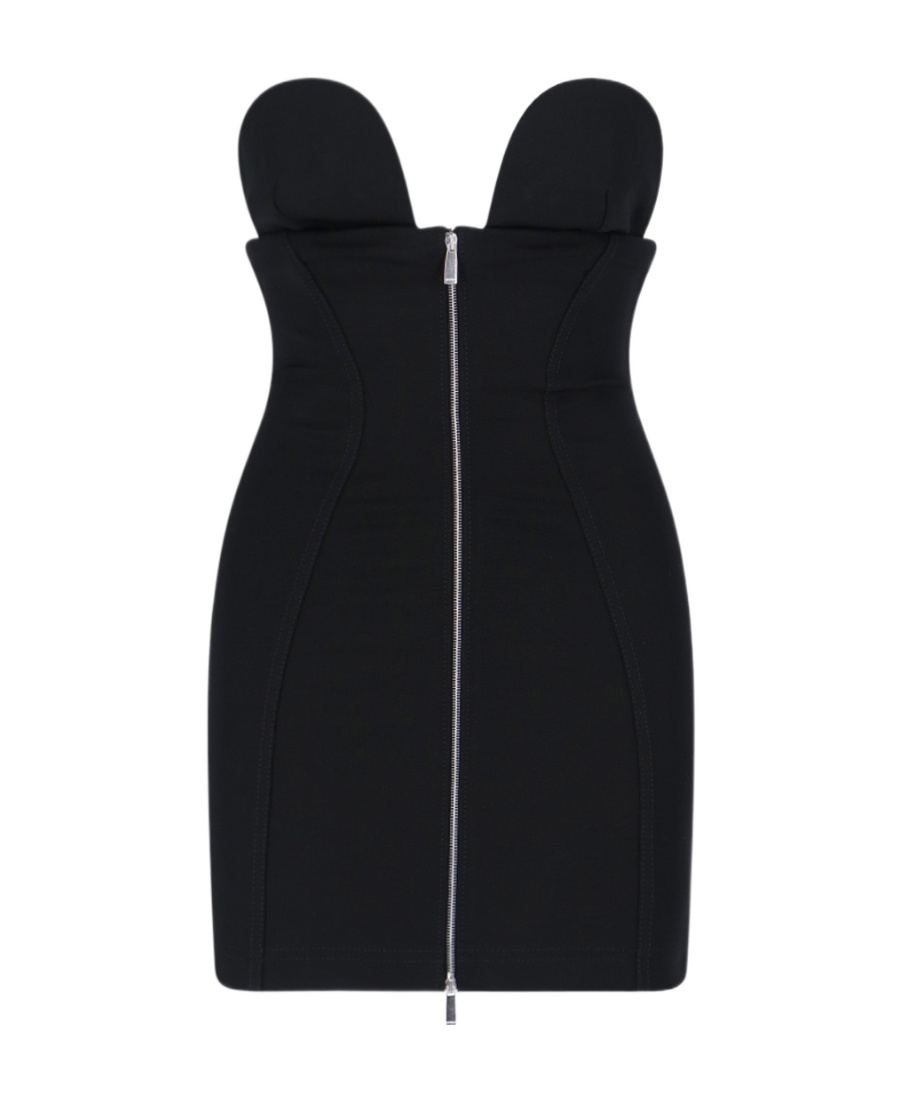 Off-white Bodycon Ablohland Mini Dress With Front Zip In Black