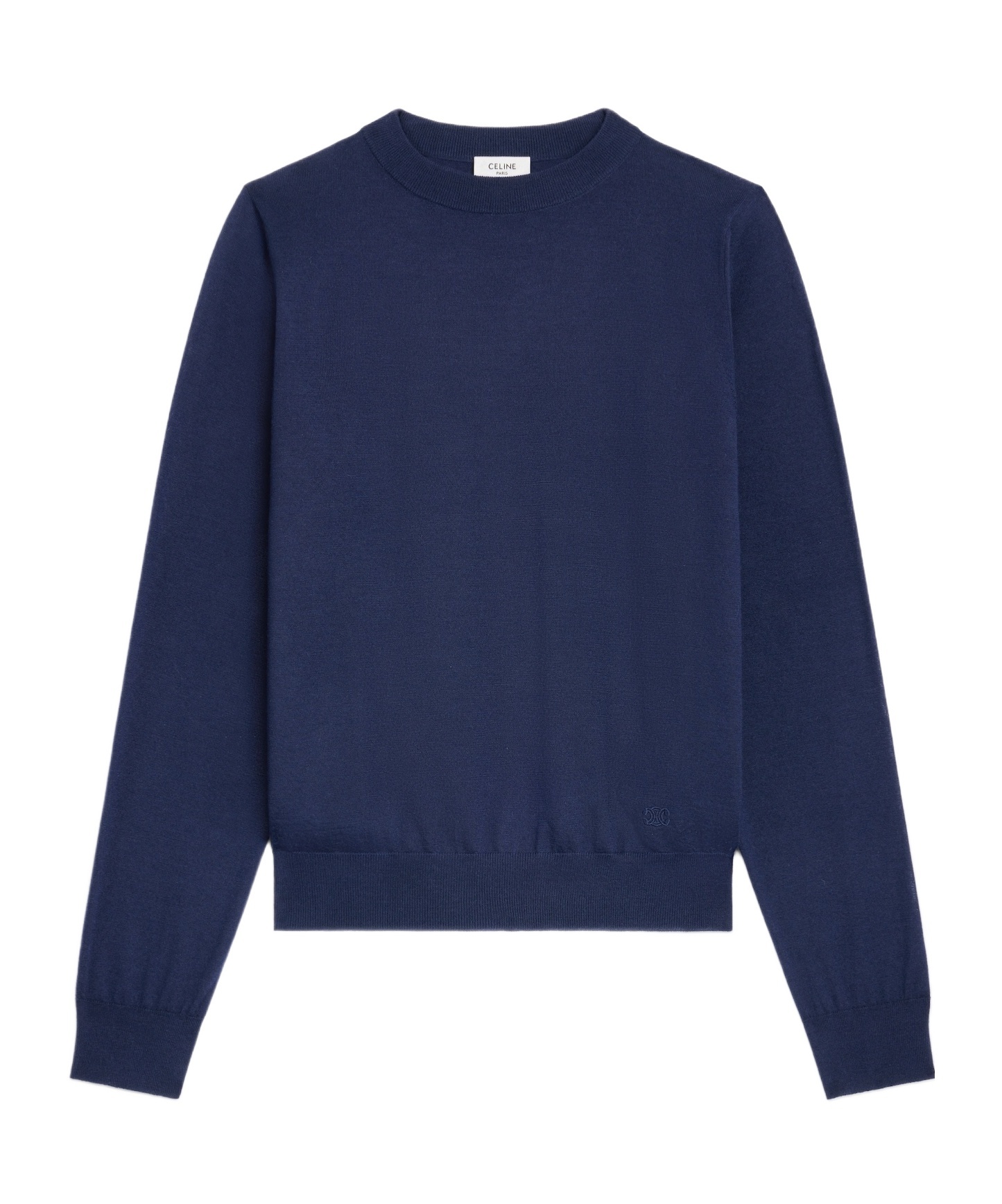 Celine Crewneck Sweater In Thin Cashmere In Blue