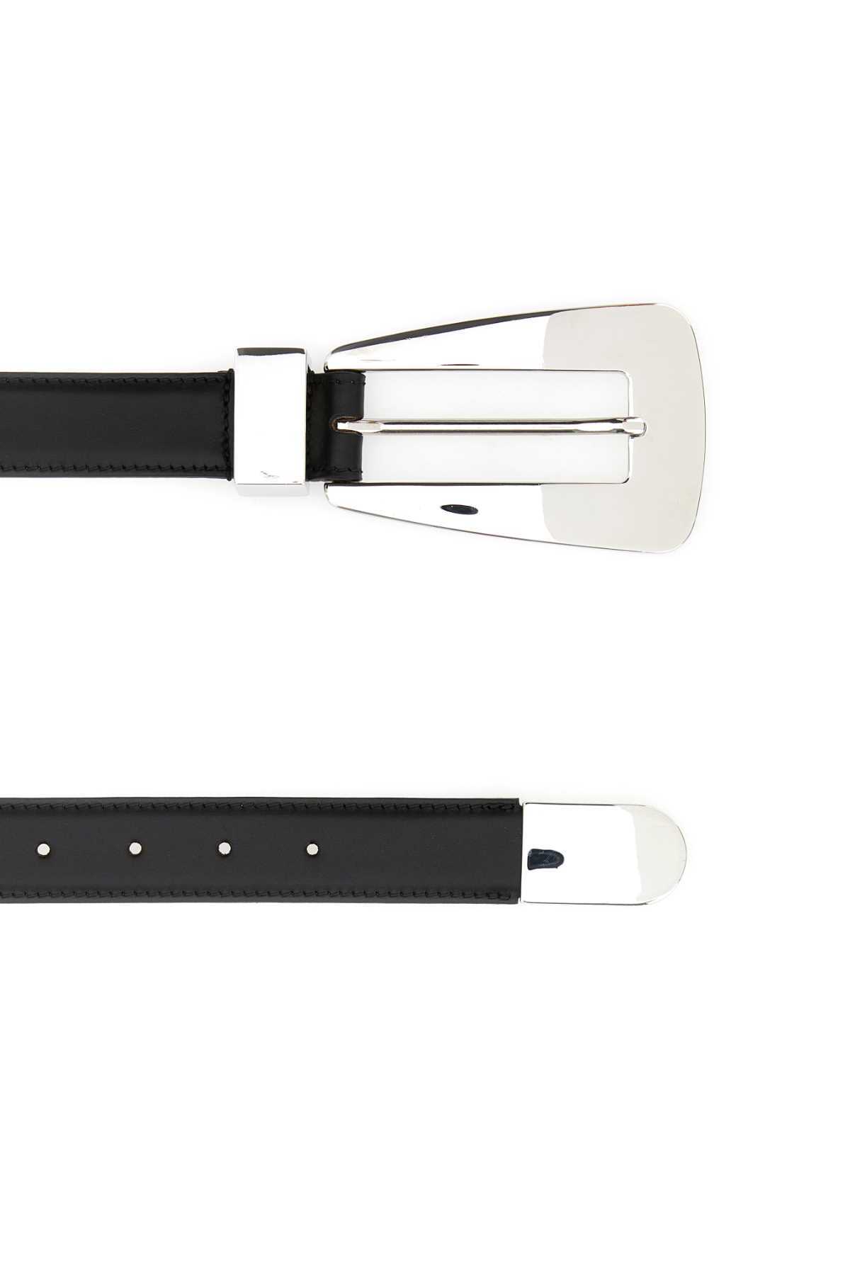 Khaite Black The Lucca Leather Belt In White