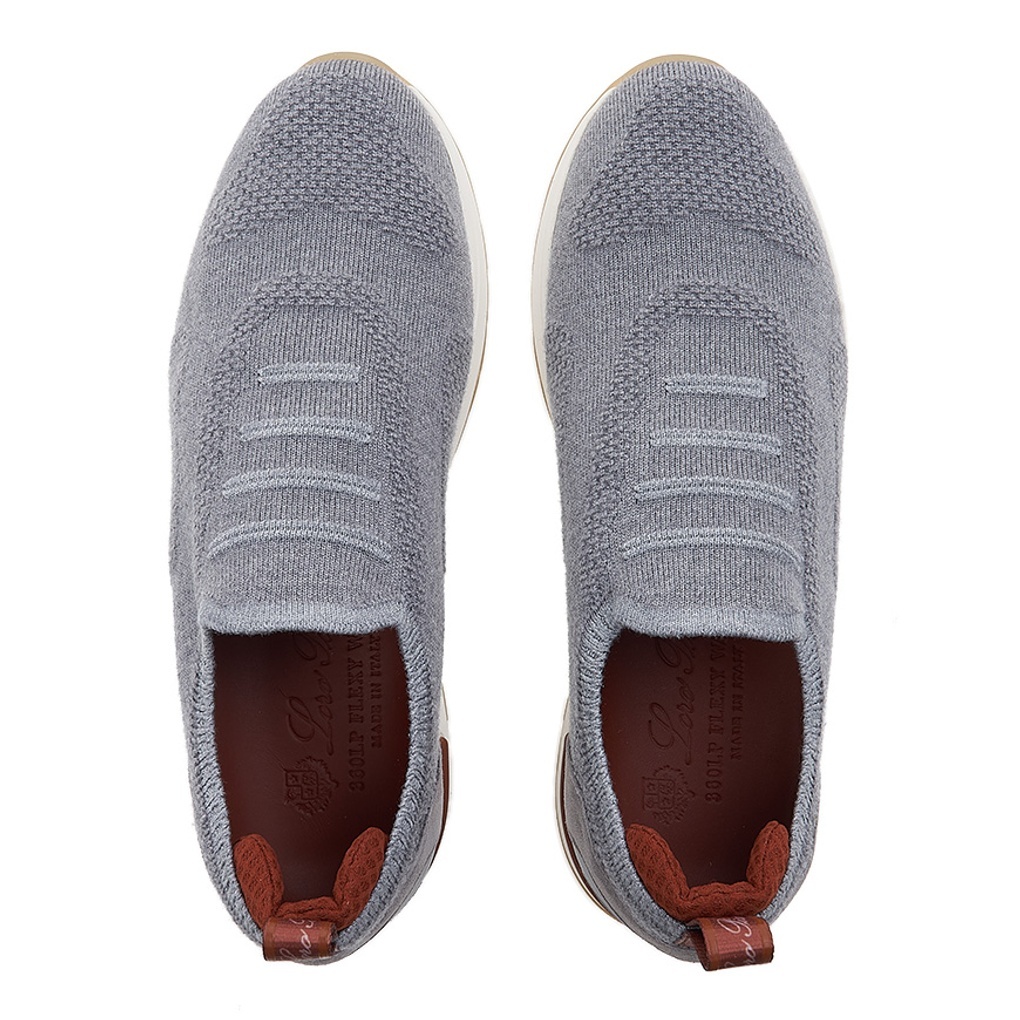 Loro Piana Flexy Knit Slip-on Trainer Sneakers In Gray