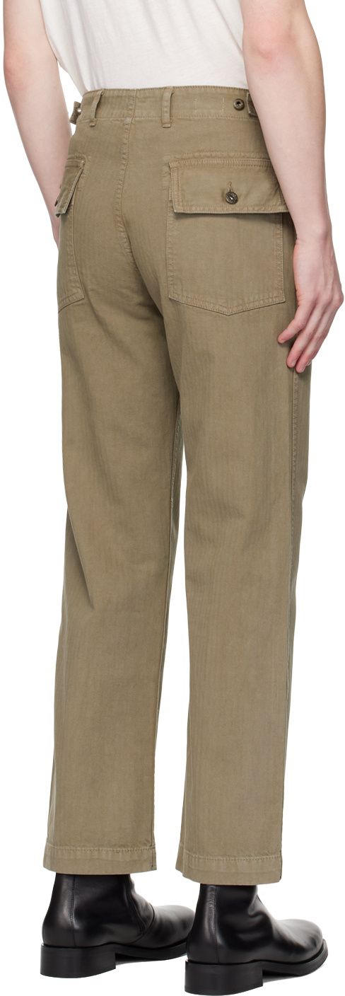 Re/done Khaki Modern Utility Trousers In Brown