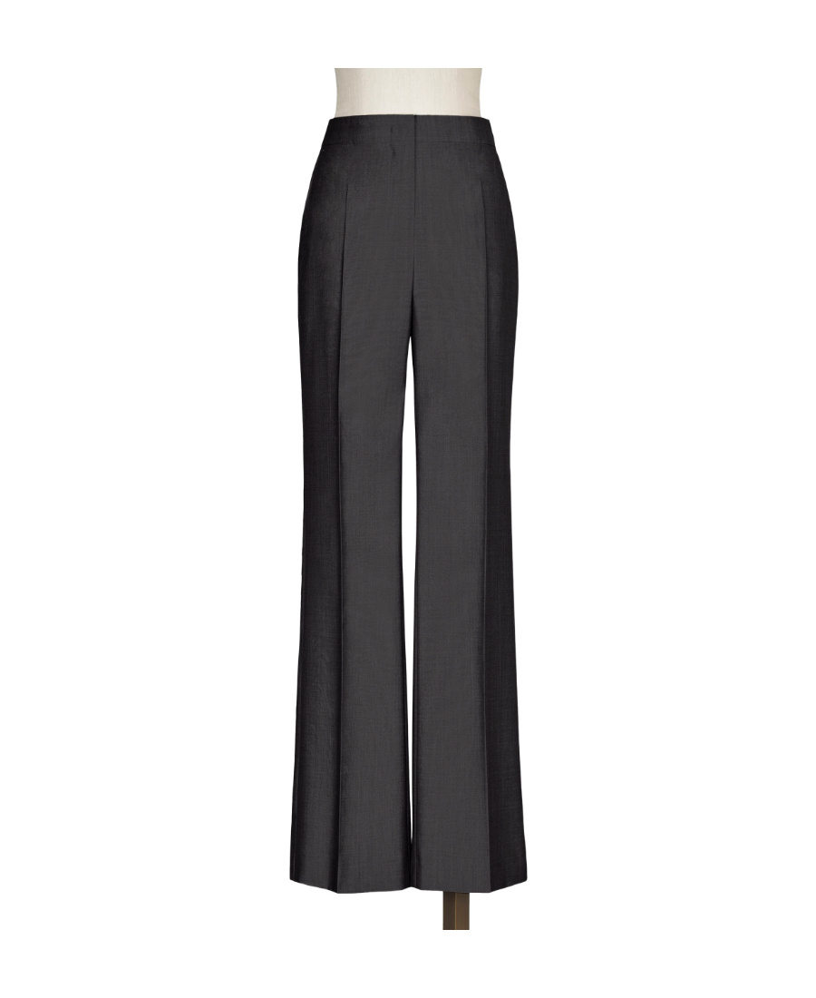 Max Mara Wool Horn Casual Trousers In Gray
