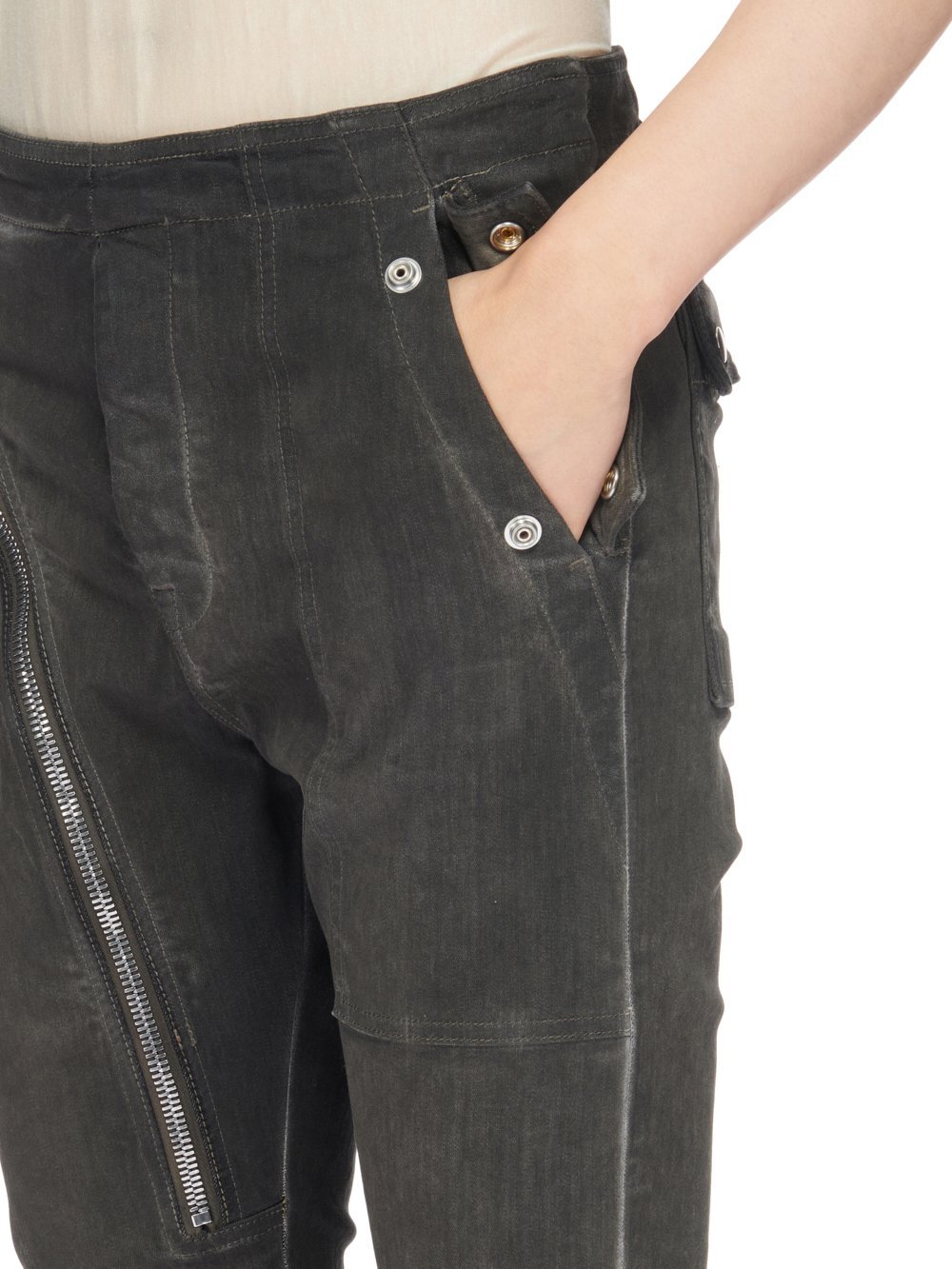 Rick Owens Drkshdw Zip-detail Slim-fit Jeans In Black