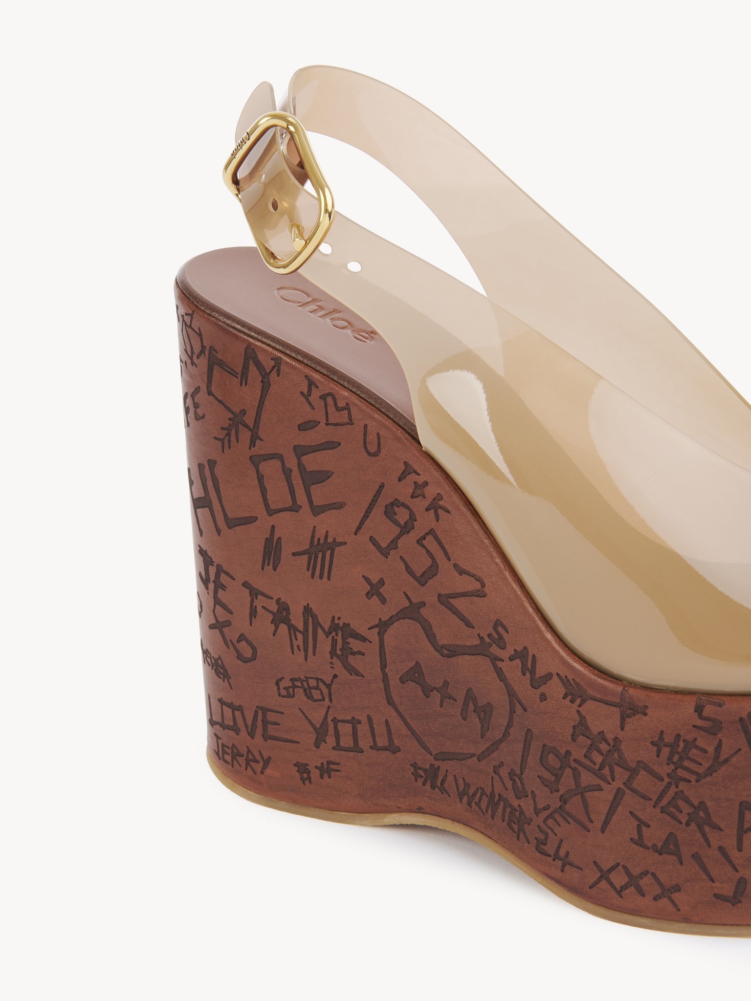 Shop Chloé Round Toe High Heel Sandals In Brown