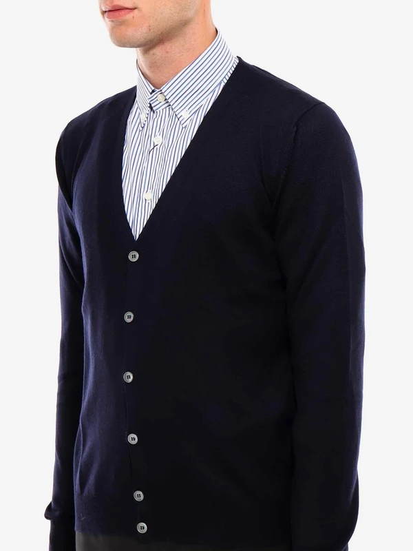 Gran Sasso Man Cardigan Black Size 50 Virgin Wool In Black