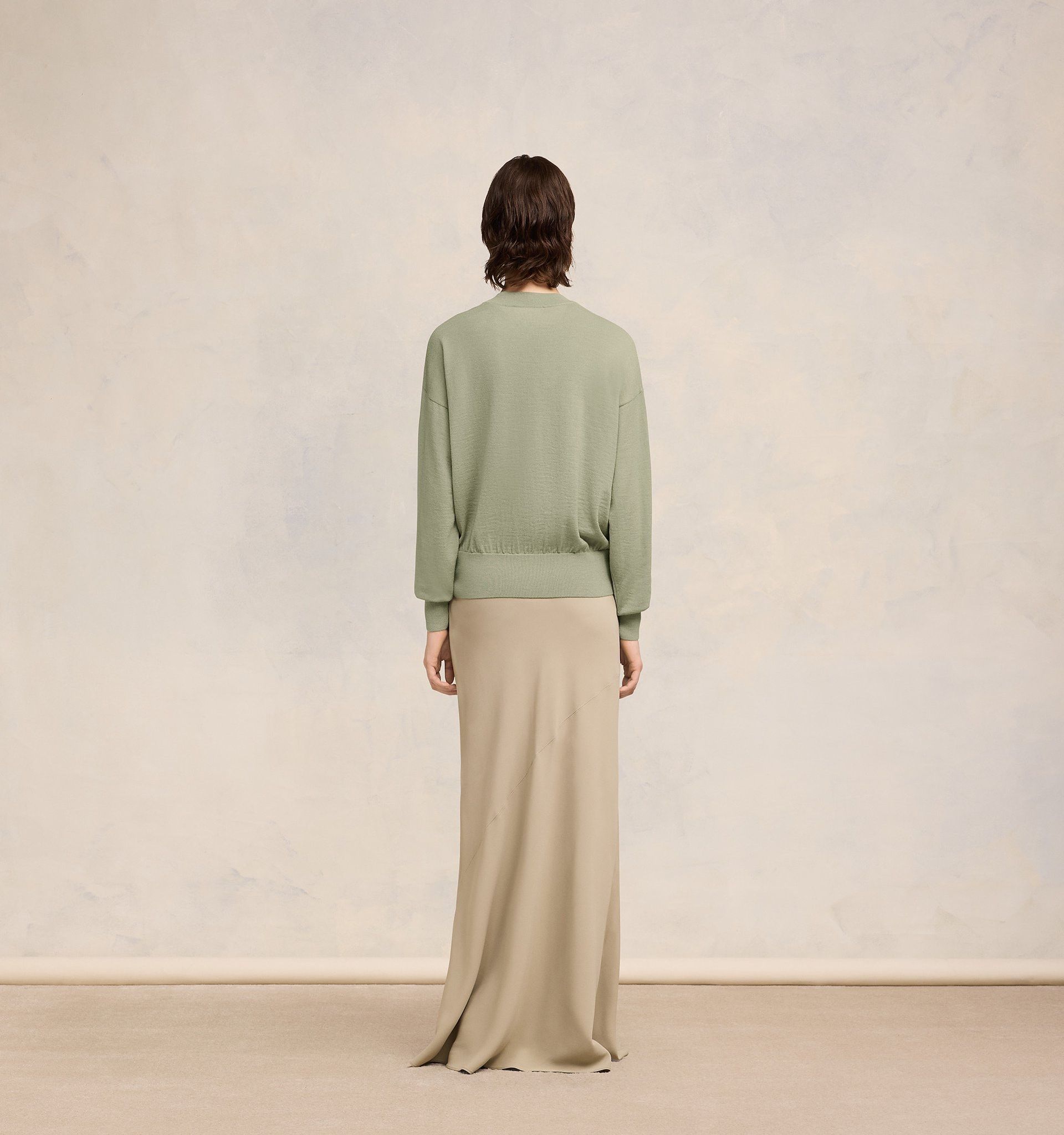Ami Alexandre Mattiussi Embroidered Wool Sweater In Nude
