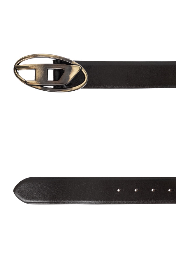Diesel Oval D-logo Leather Belt