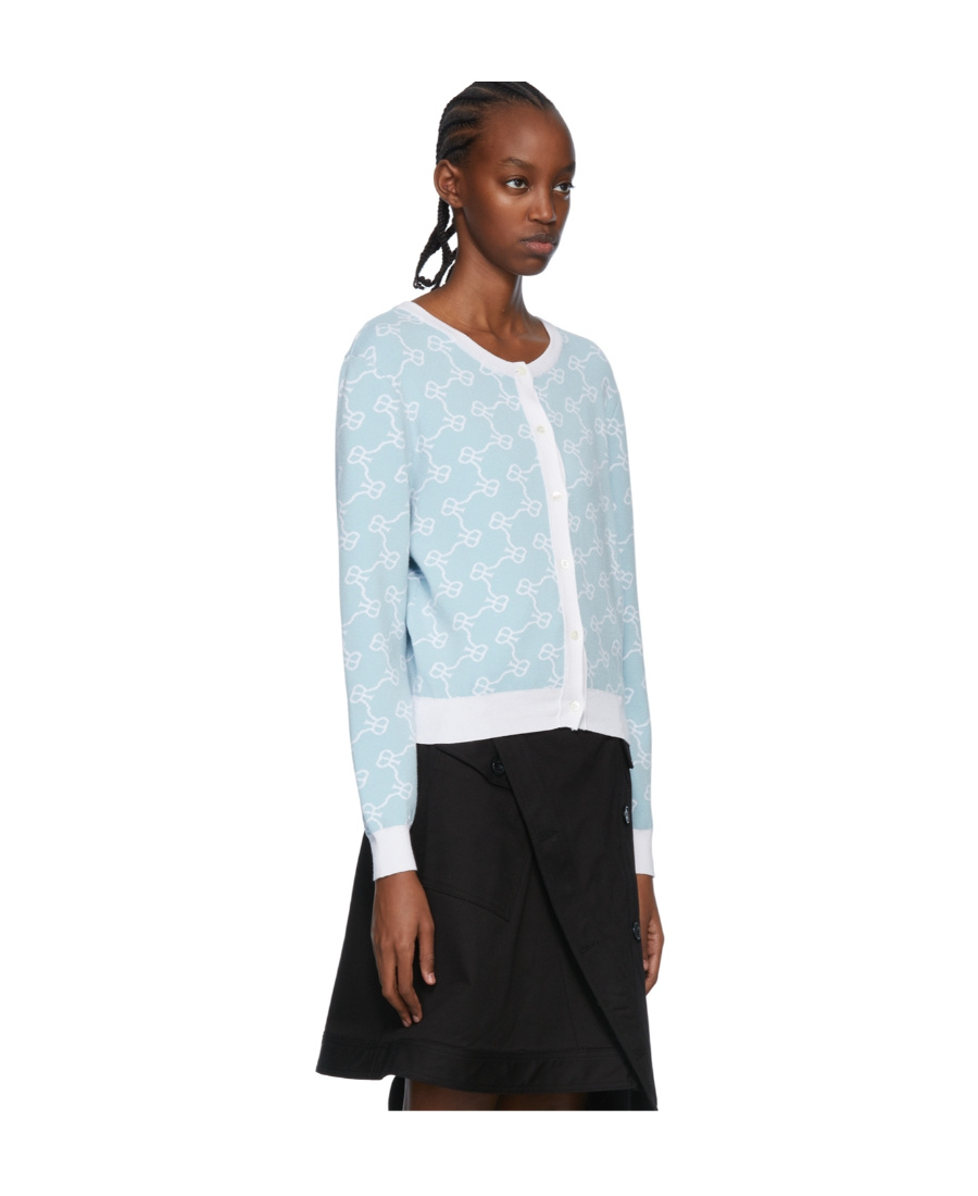 Rokh Blue Viscose Cardigan In White