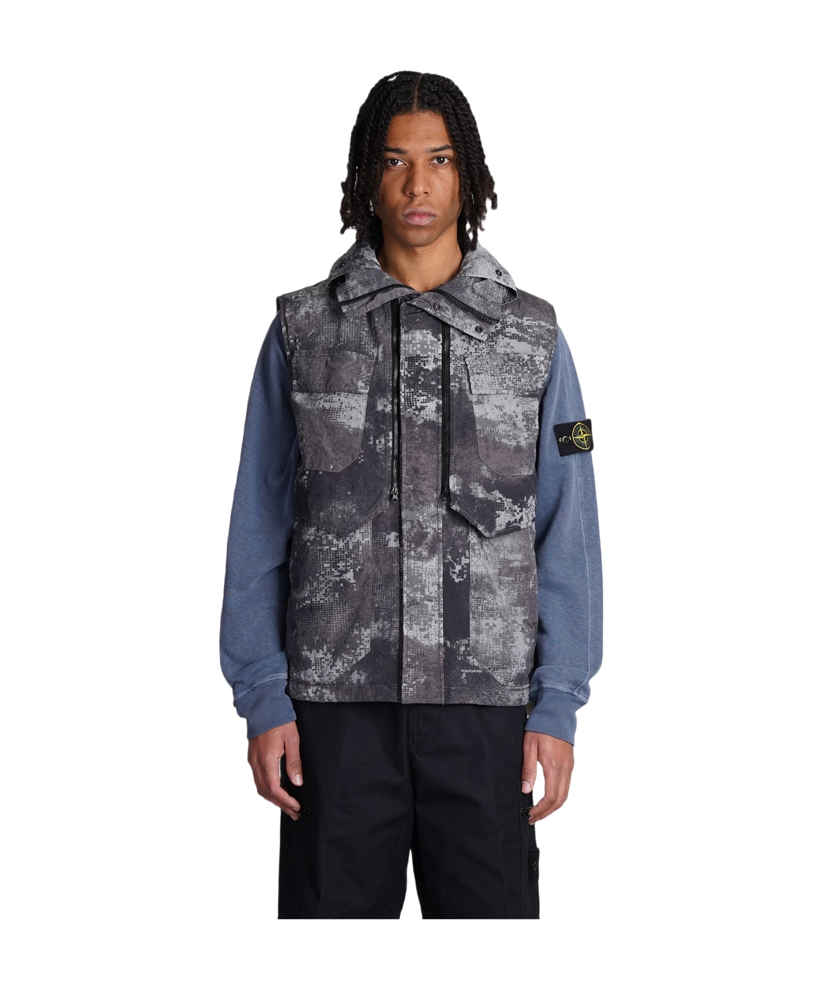 Stone Island Vest In Grey Polyamide In Gray