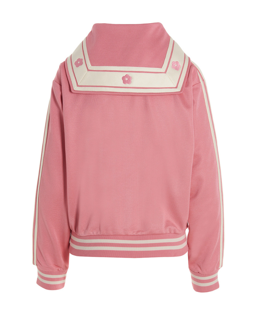 Kenzo Logo Embroidery Bib Sweatshirt In Pink