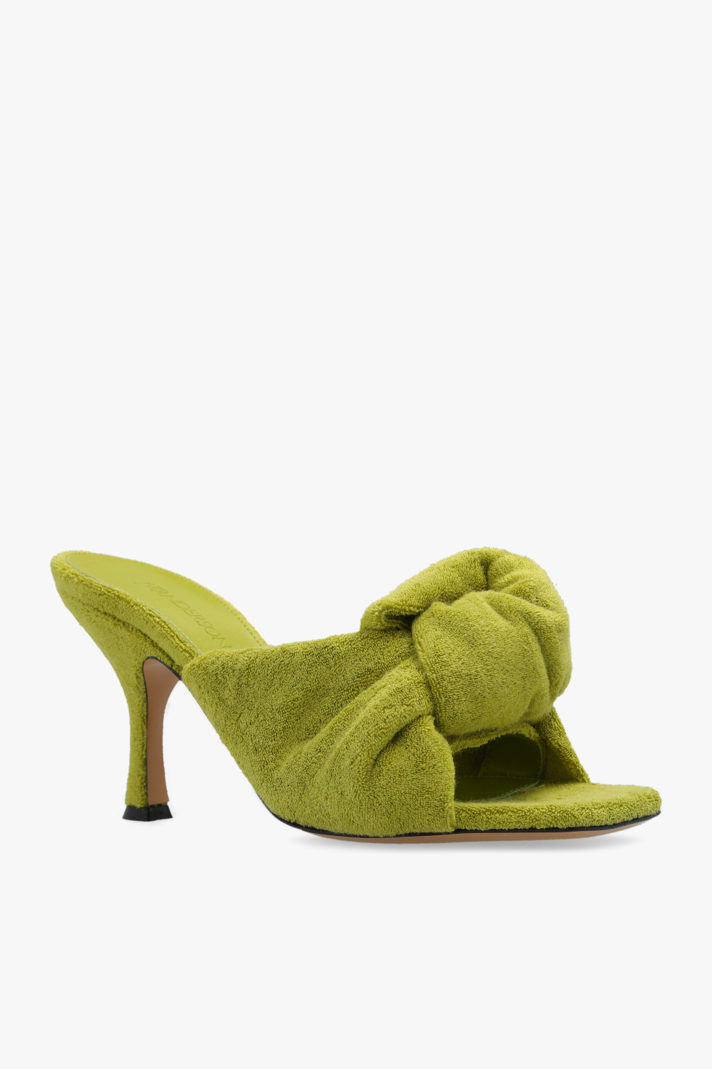 Jw Anderson Terrycloth Open-toe Mules In Green