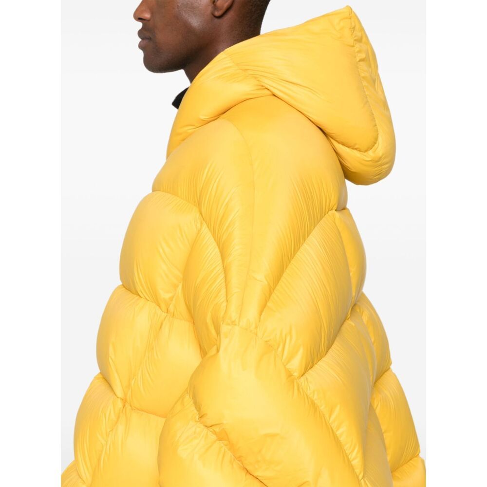 Rick Owens Peter Puffer Coat In Yellow