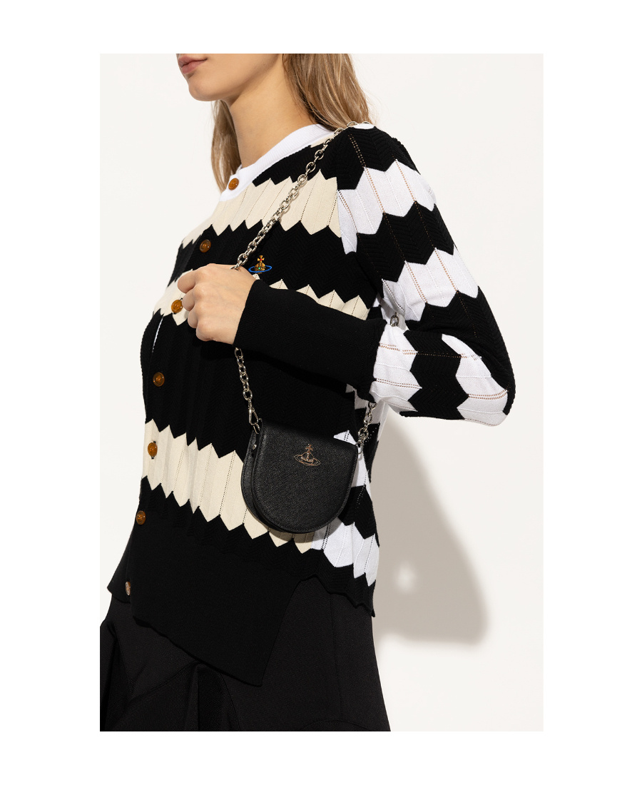 Vivienne Westwood Half Moon Crossbody Saddle Bag In Black