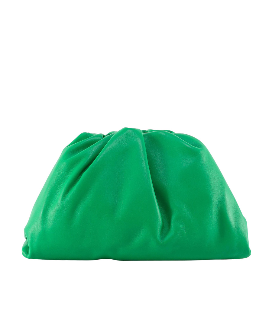 Bottega Veneta The Pouch Leather Clutch Bag In Green