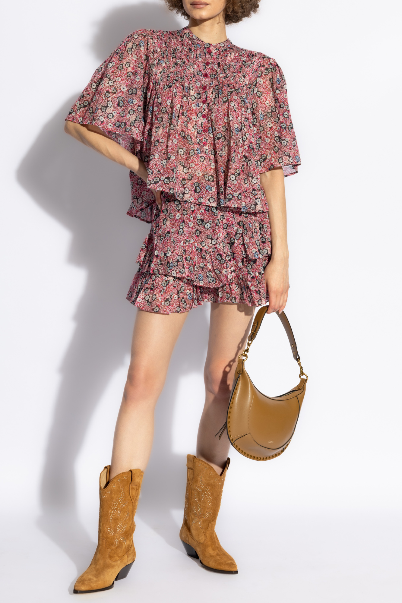 Isabel Marant Étoile Destiny Abstract-print Blouse In Pink