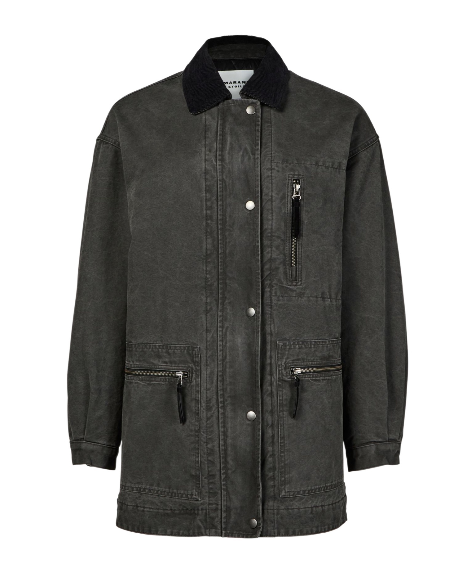 Isabel Marant Étoile Kimelia Coated Cotton Jacket In Black