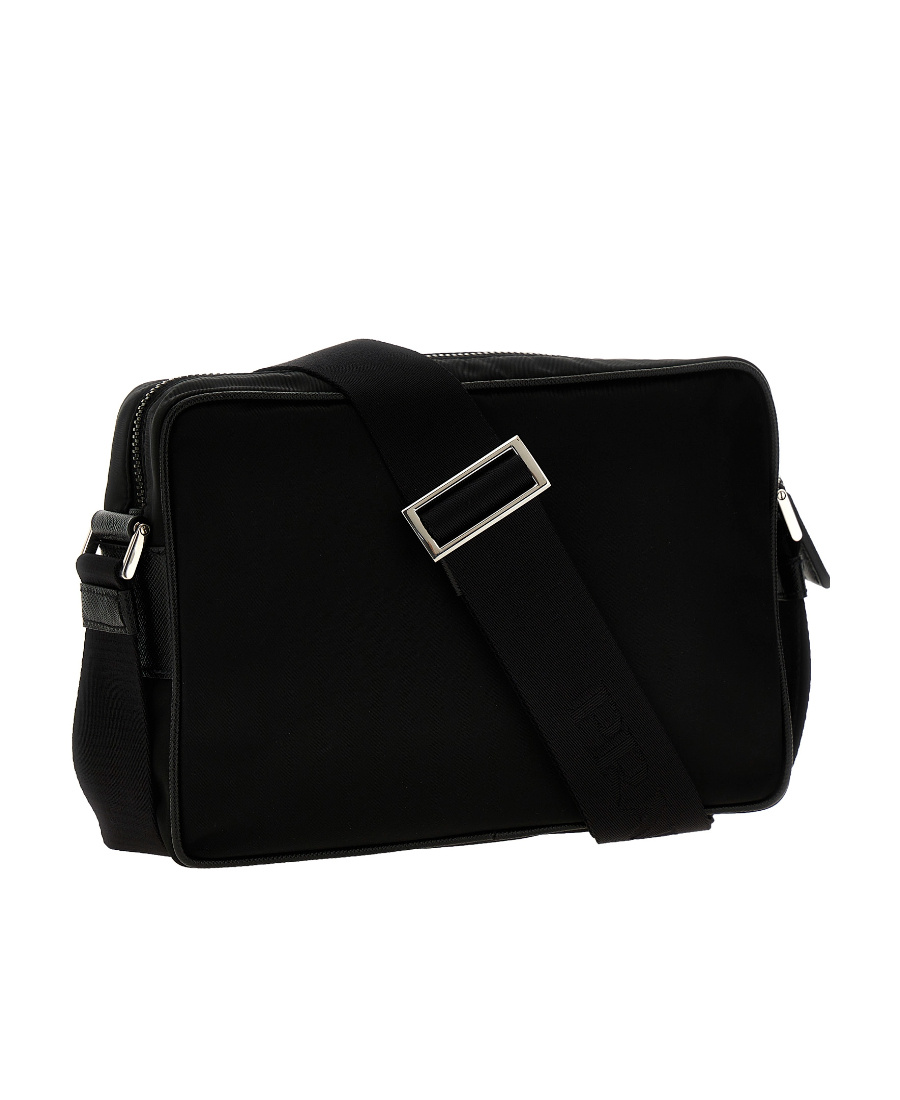 Prada Men's Re-nylon Messenger Bag In Black