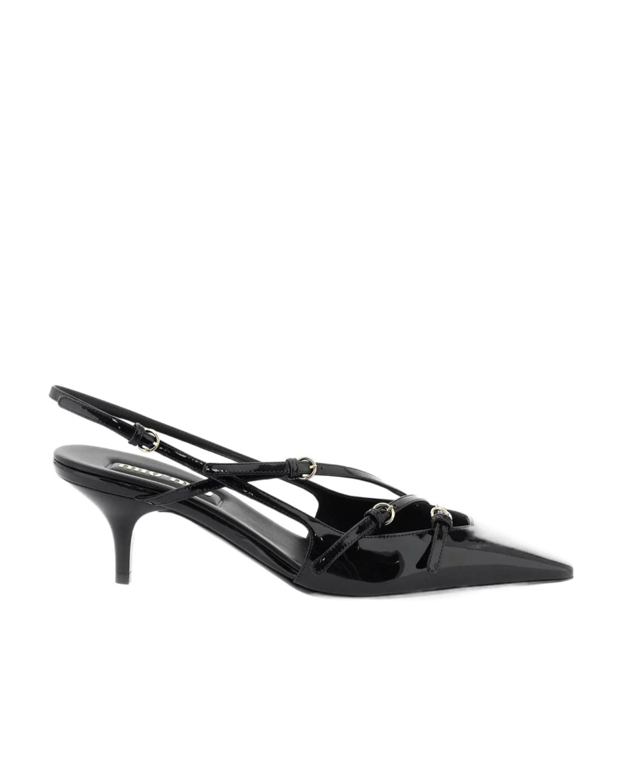 Miu Miu Buckle-embellished Slingback Pumps In Black
